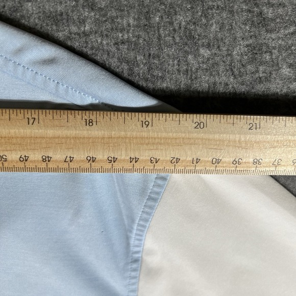 FootJoy Color Block‎ Polo Golf Shirt Mens Size L Polyester/Spandex White Blue - Picture 6 of 8